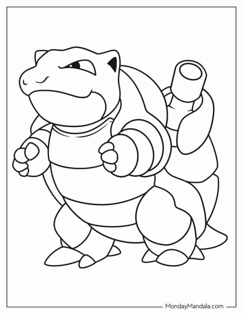 Coloring Sheet Of Blastoise - Pokemon Coloring Page