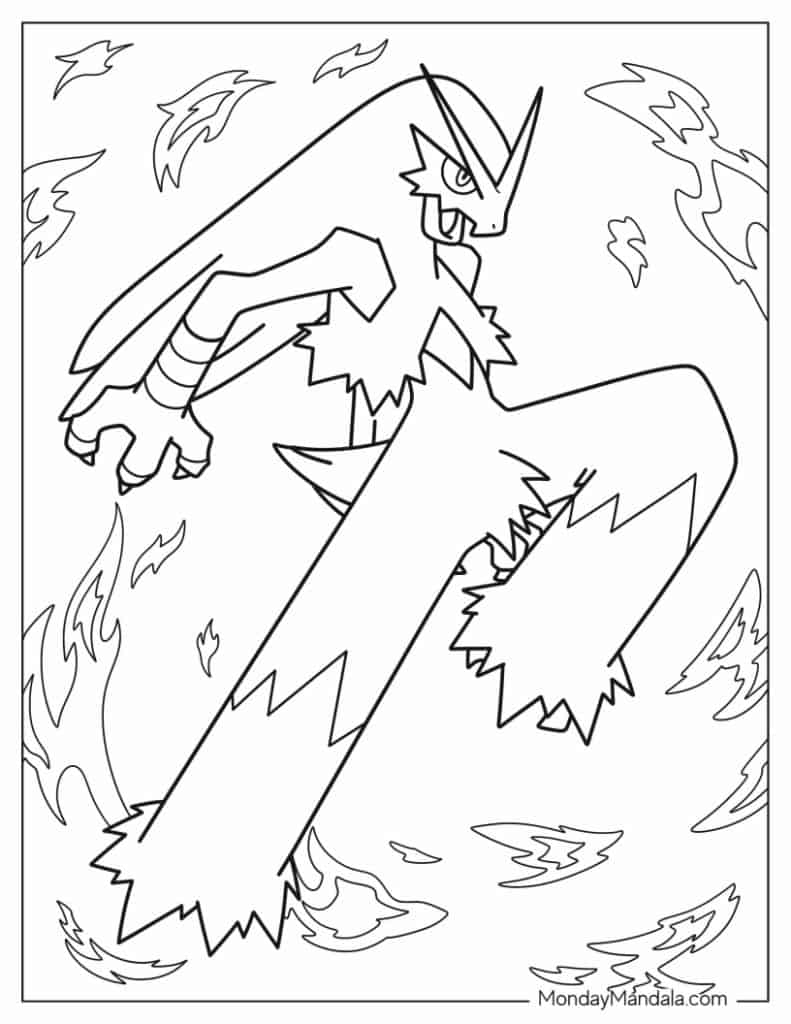 Coloring Sheet Of Blaziken - Pokemon Coloring Page