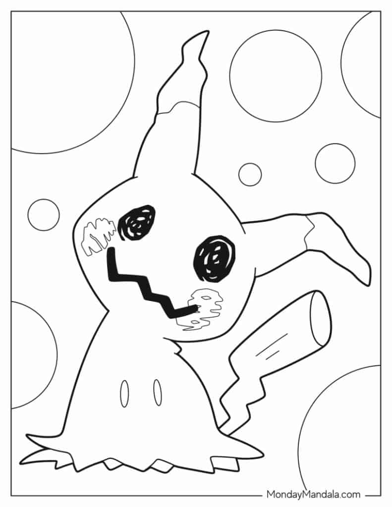 Coloring Sheet Of Mimikyu - Pokemon Coloring Page