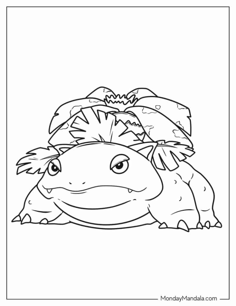 Easy Coloring Page Of Venusaur - Pokemon Coloring Page