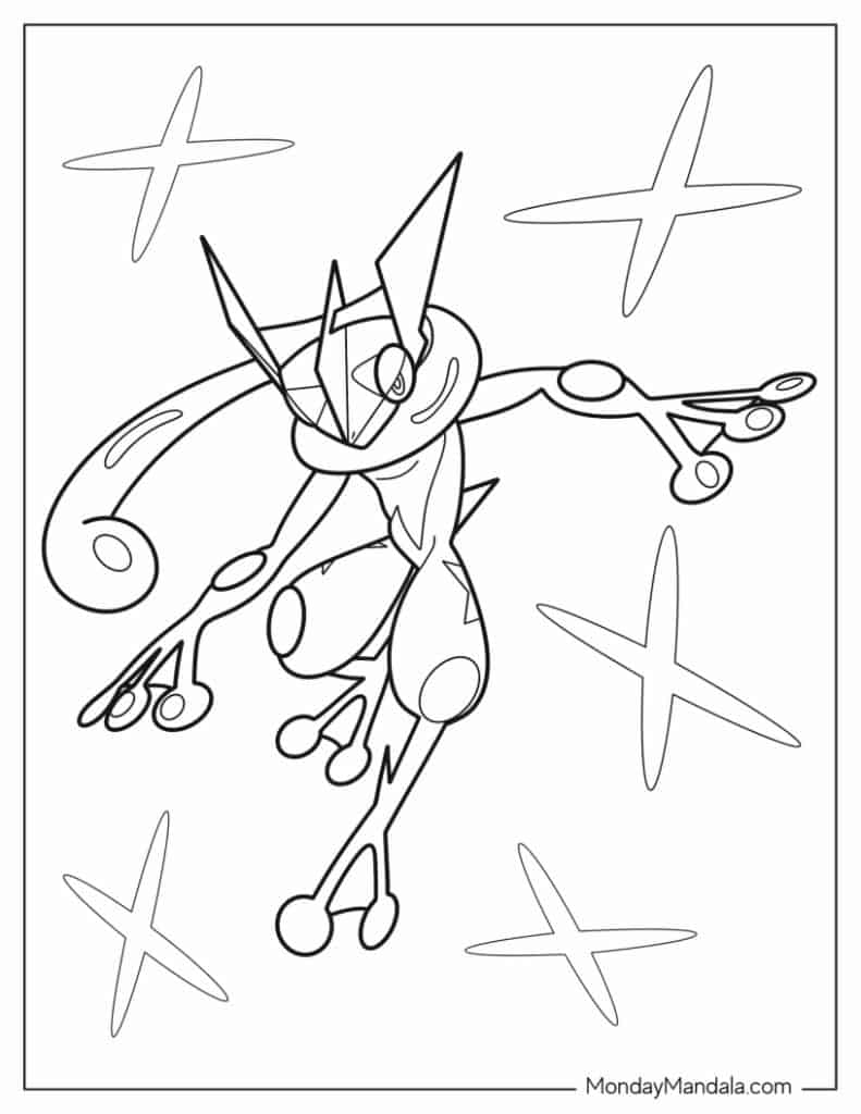 Greninja Pokemon To Color - Pokemon Coloring Page